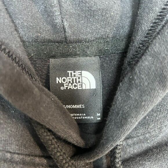 The North Face Fleece Hoodie Sweatshirt Mens Medium Black Yellow Puffer Logo - Picture 6 of 6